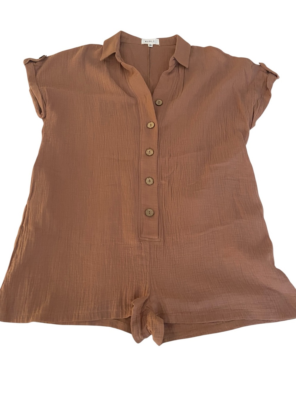 MABLE BROWN HENLEY ROMPER SIZE MEDIUM/LARGE